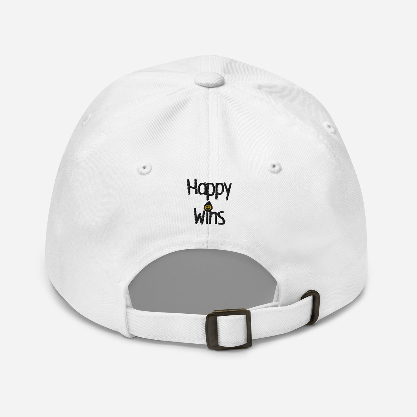 Happy Wins Smiley Dad Hat White