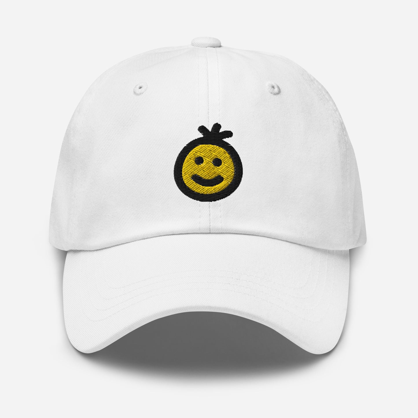 Happy Wins Smiley Dad Hat White