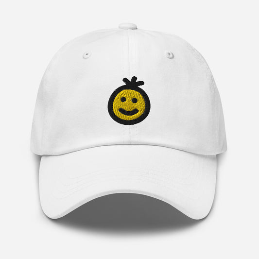 Happy Wins Smiley Dad Hat White