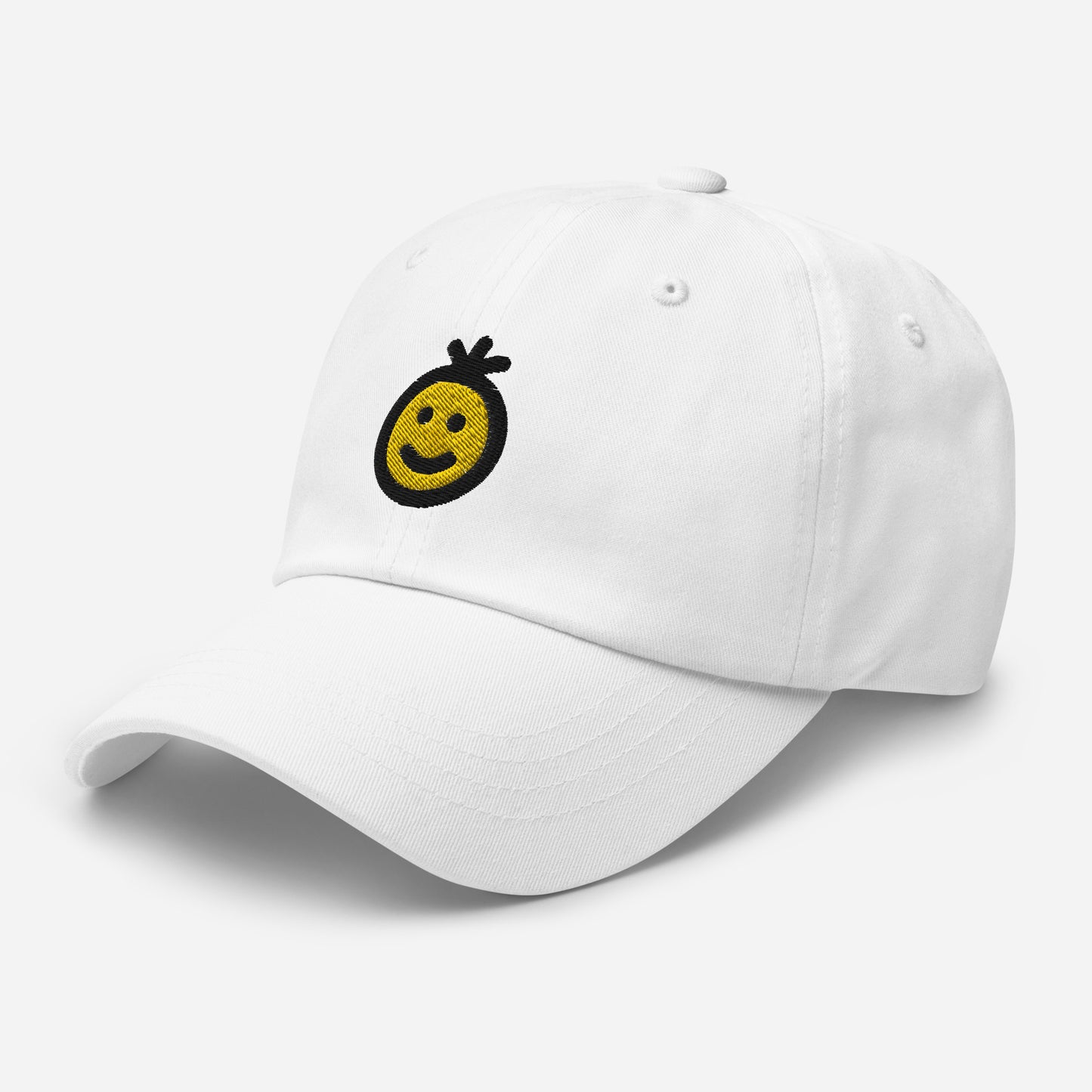Happy Wins Smiley Dad Hat White