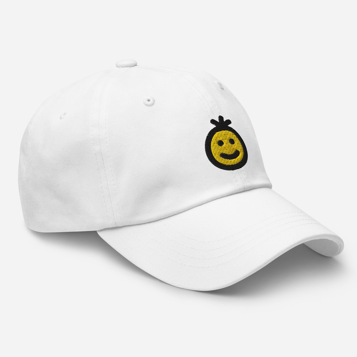 Happy Wins Smiley Dad Hat White