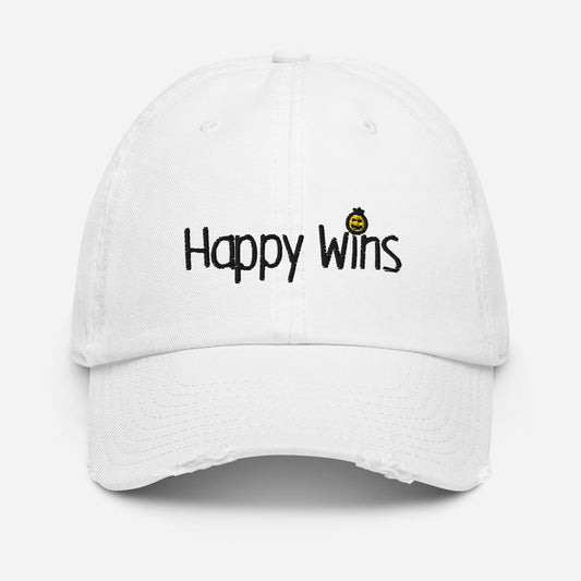 Happy Wins Distressed Atlantis DADE Cap White