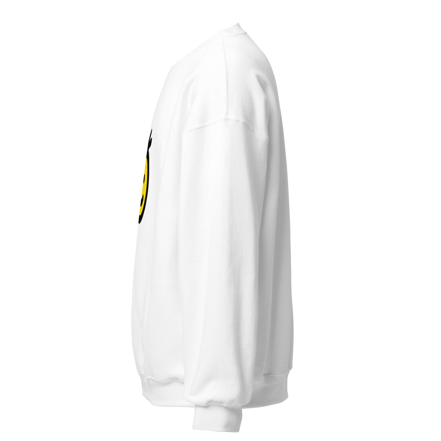 Happy Wins Smiley Unisex Sweatshirt White