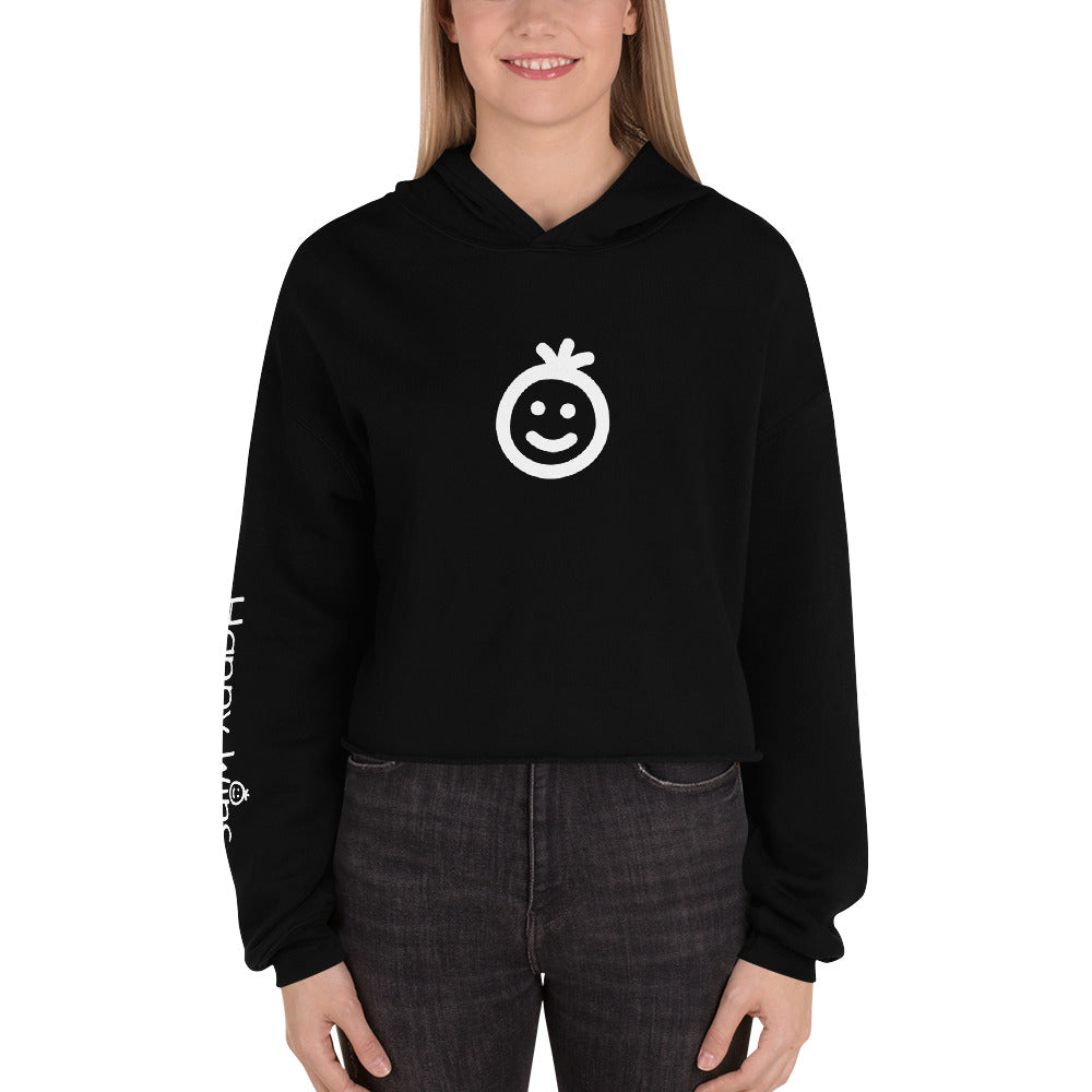 Happy Wins Smiley Womens Crop Hoodie Colors