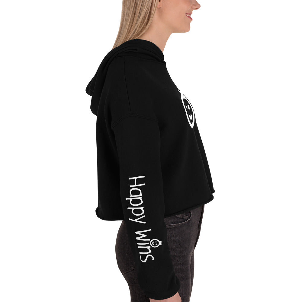 Happy Wins Smiley Womens Crop Hoodie Colors