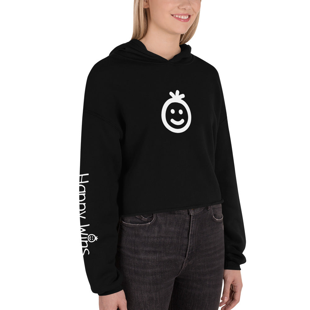 Happy Wins Smiley Womens Crop Hoodie Colors