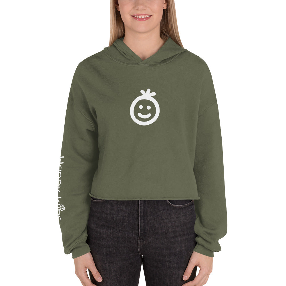 Happy Wins Smiley Womens Crop Hoodie Colors