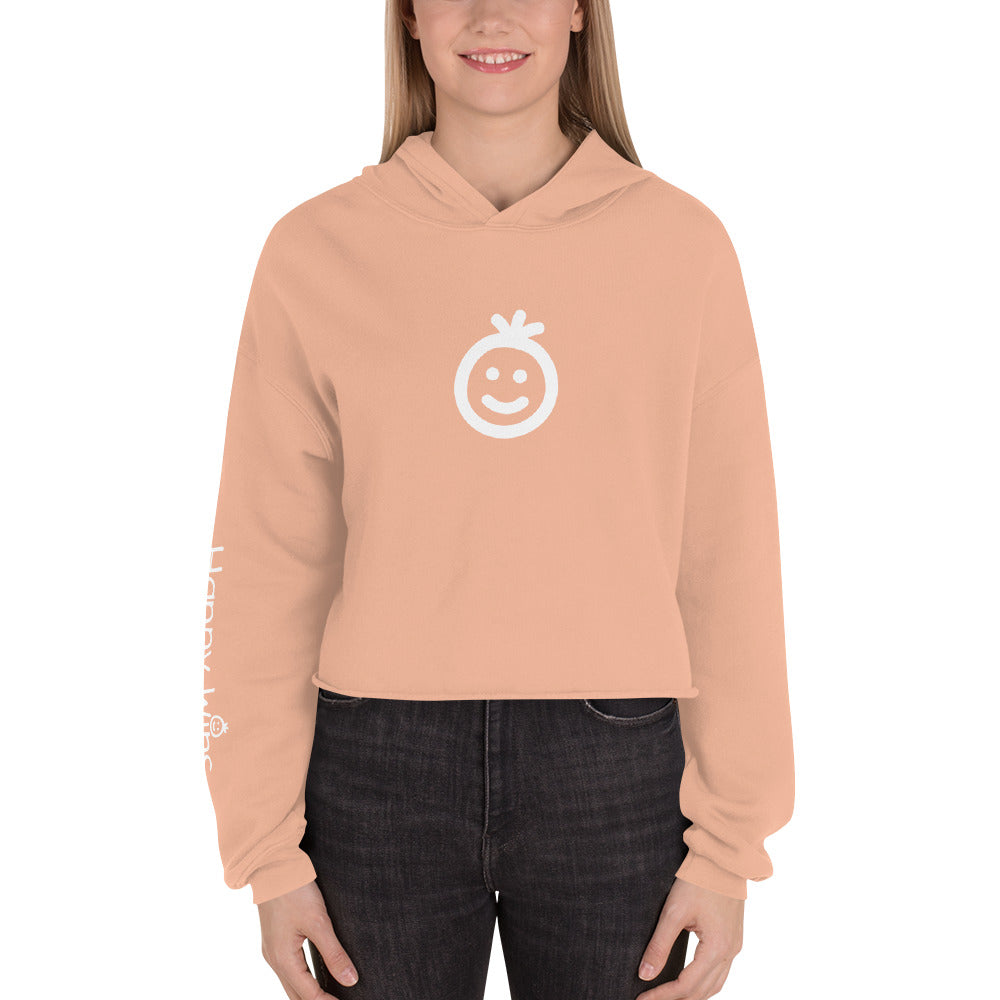 Happy Wins Smiley Womens Crop Hoodie Colors