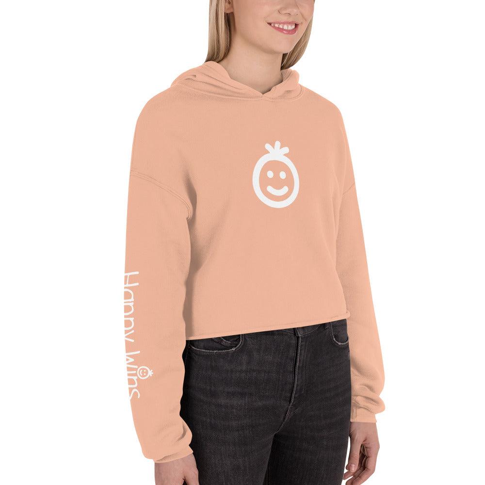 Happy Wins Smiley Womens Crop Hoodie Colors