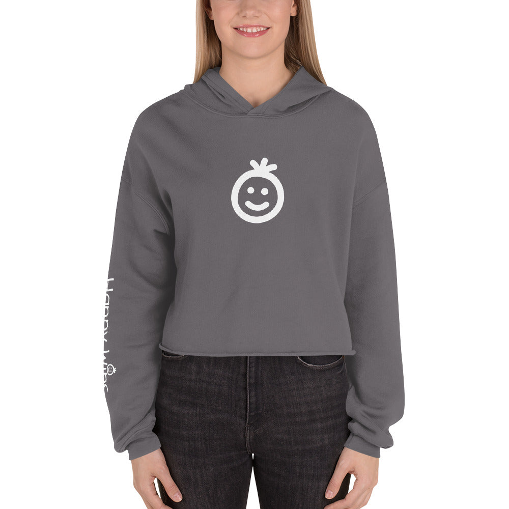 Happy Wins Smiley Womens Crop Hoodie Colors