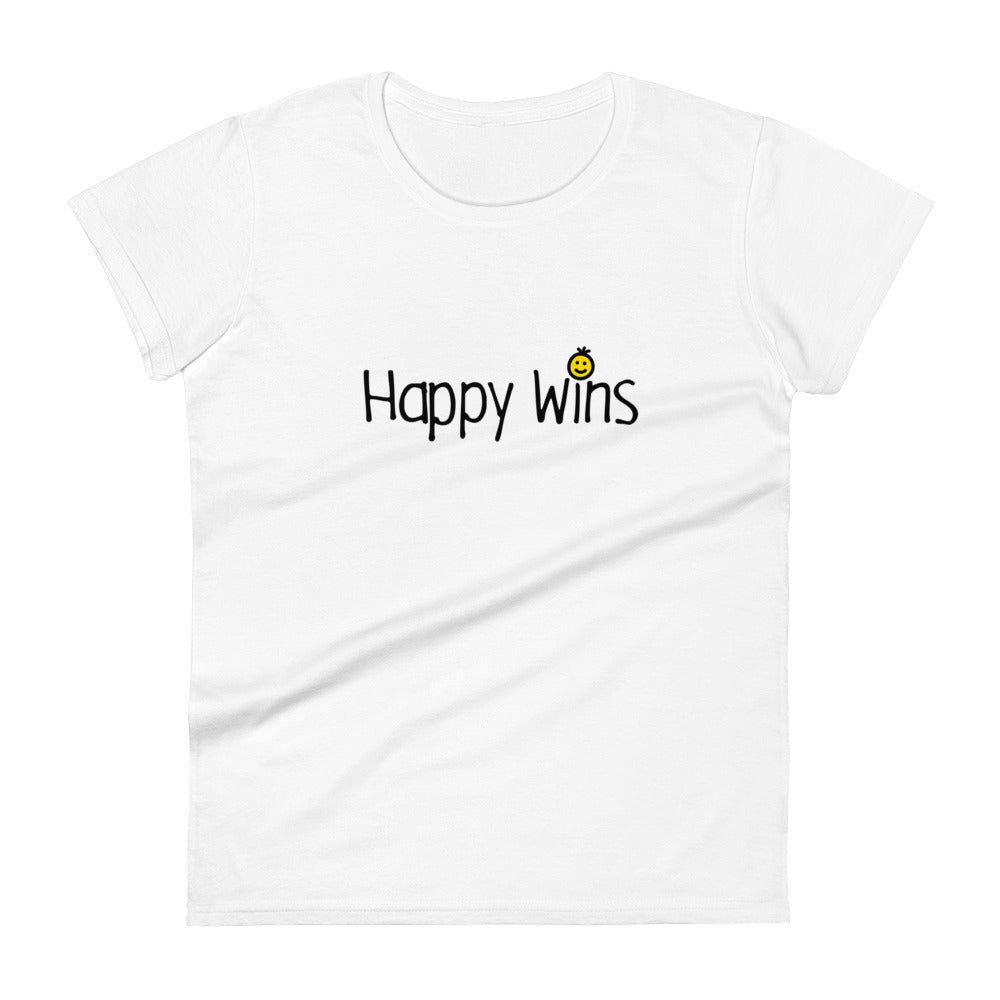 Happy Wins Women's Short Sleeve T-shirt White